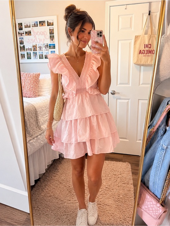 Simply Southern Dresses & Skirts - Simply Southern Pink Ruffled Tiered Summer Dress